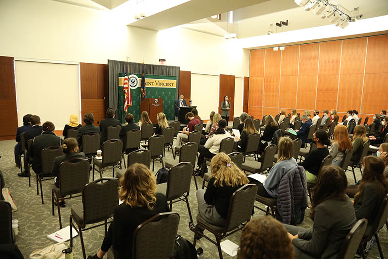 students at the mock trial competition at saint vincent college